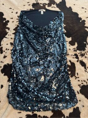 Dress Barn Blue Sequin Cowl-Neck Camisole